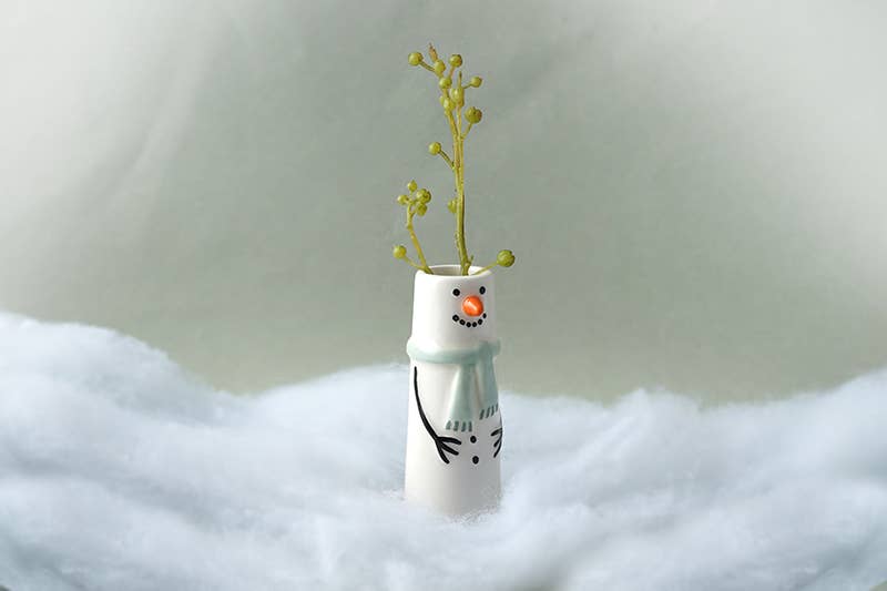 Snowman Bud Vase In Gift Box