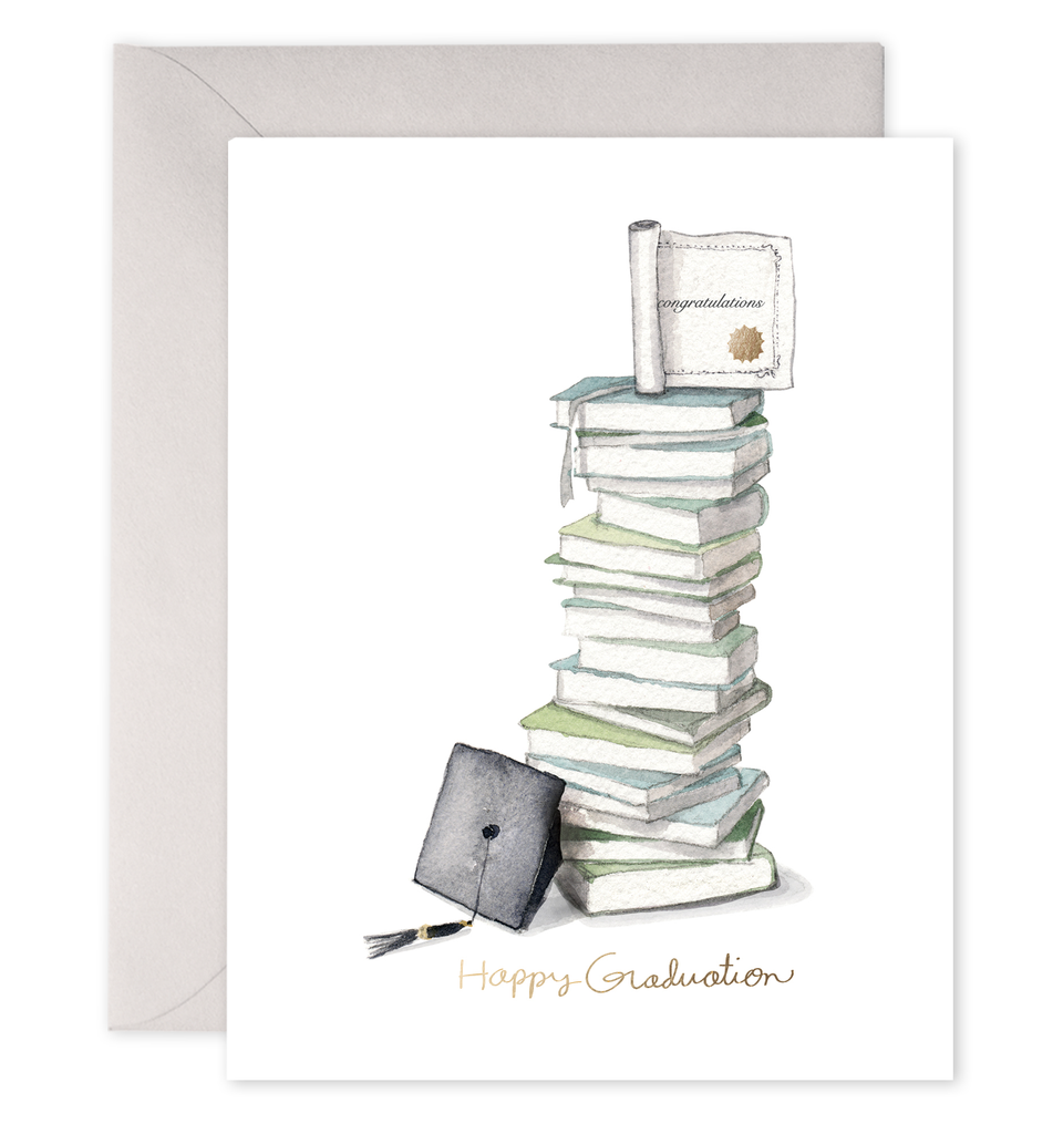 Grad Book Stack | Graduation Greeting Card