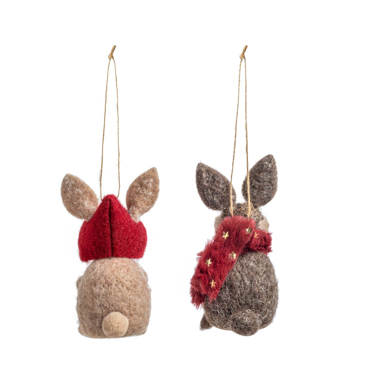 Felted Rabbit Ornaments - Set of 2