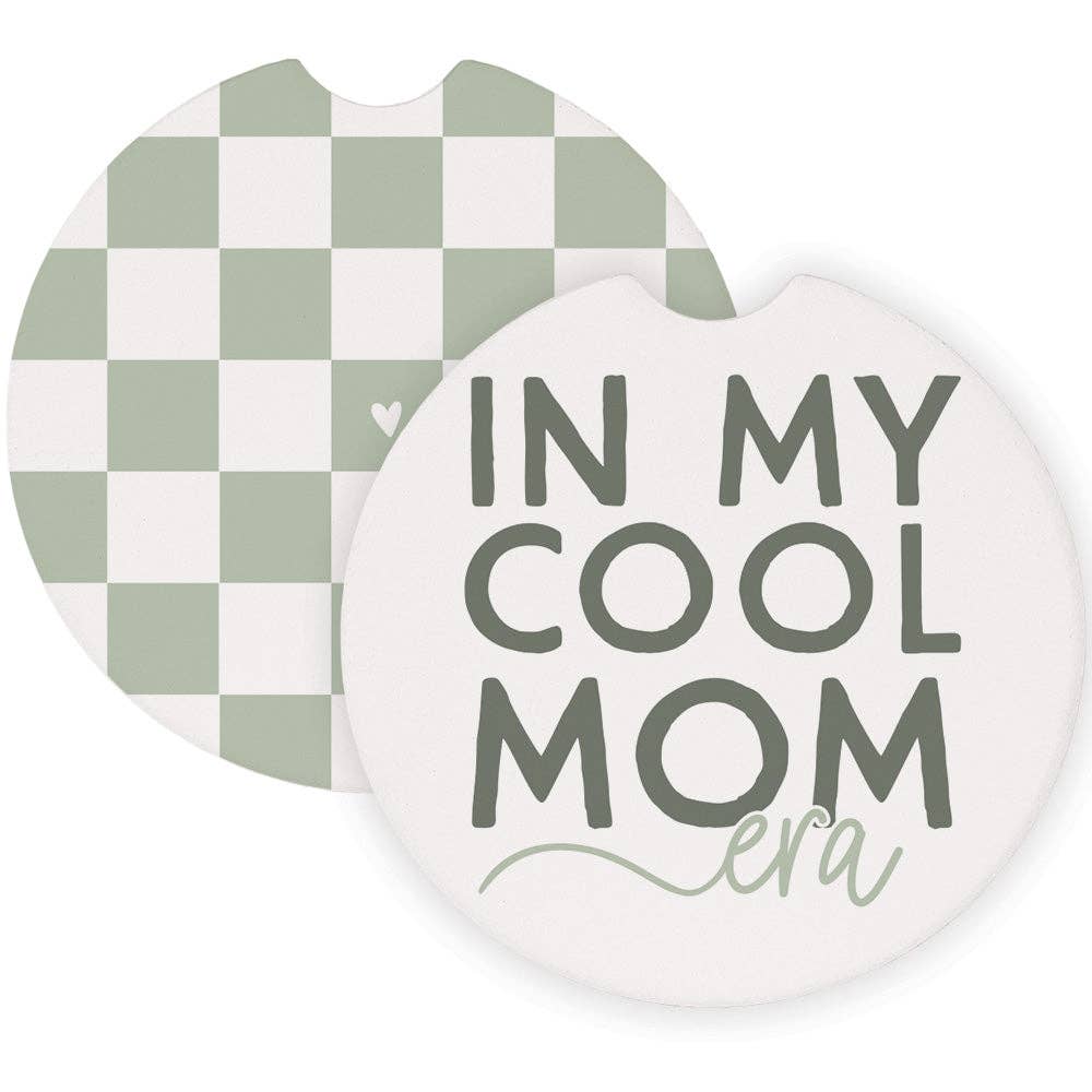 Cool Mom Checkered - Car Coasters