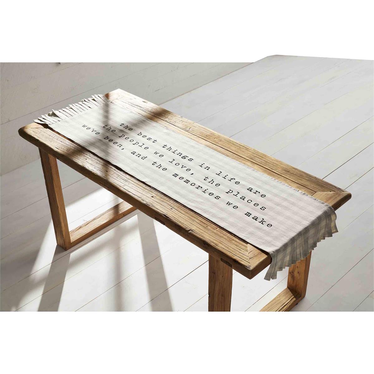 Checked Ruffle Table Runner 72"