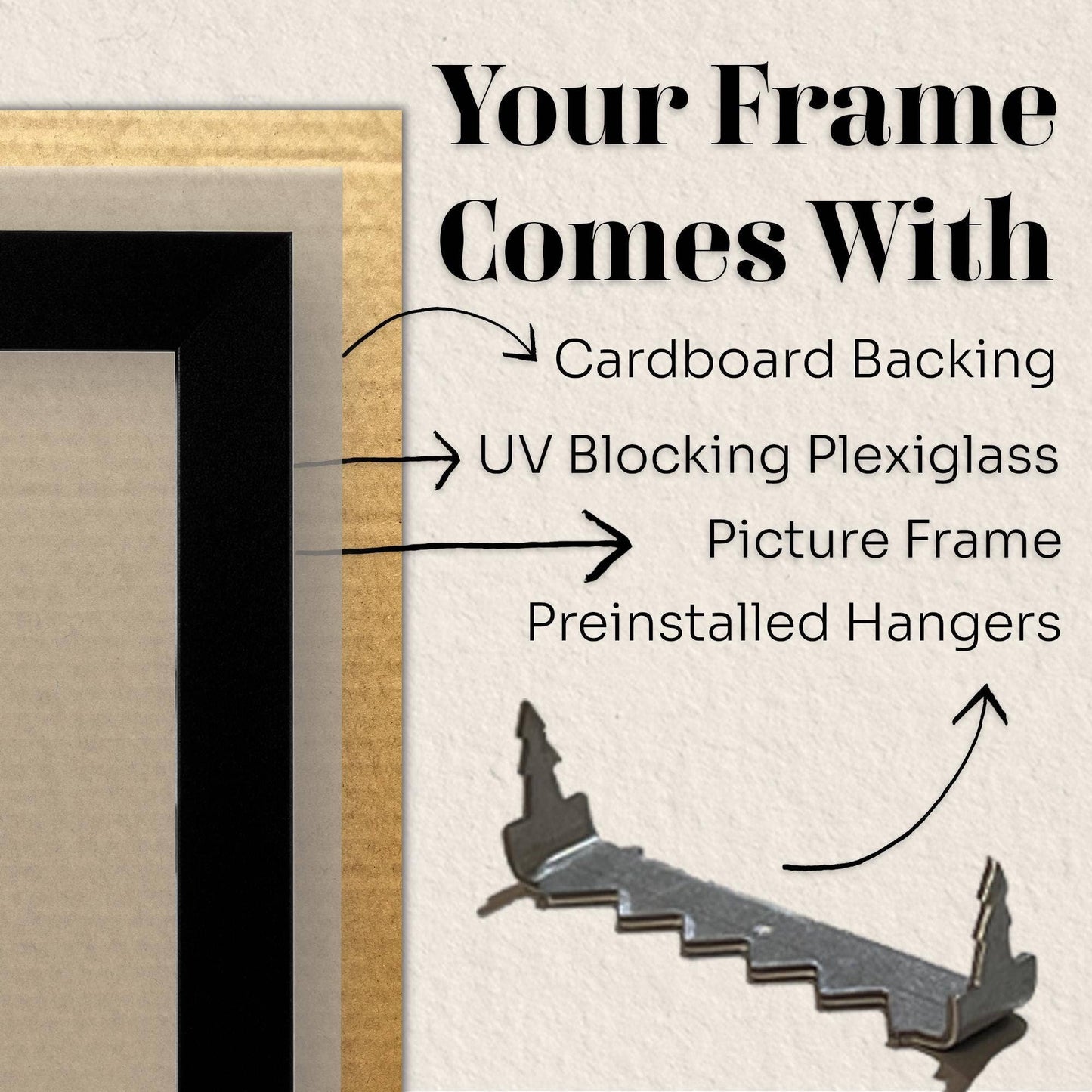 Vintage Rustic Bronze Solid Wood Frame for Wall Decor