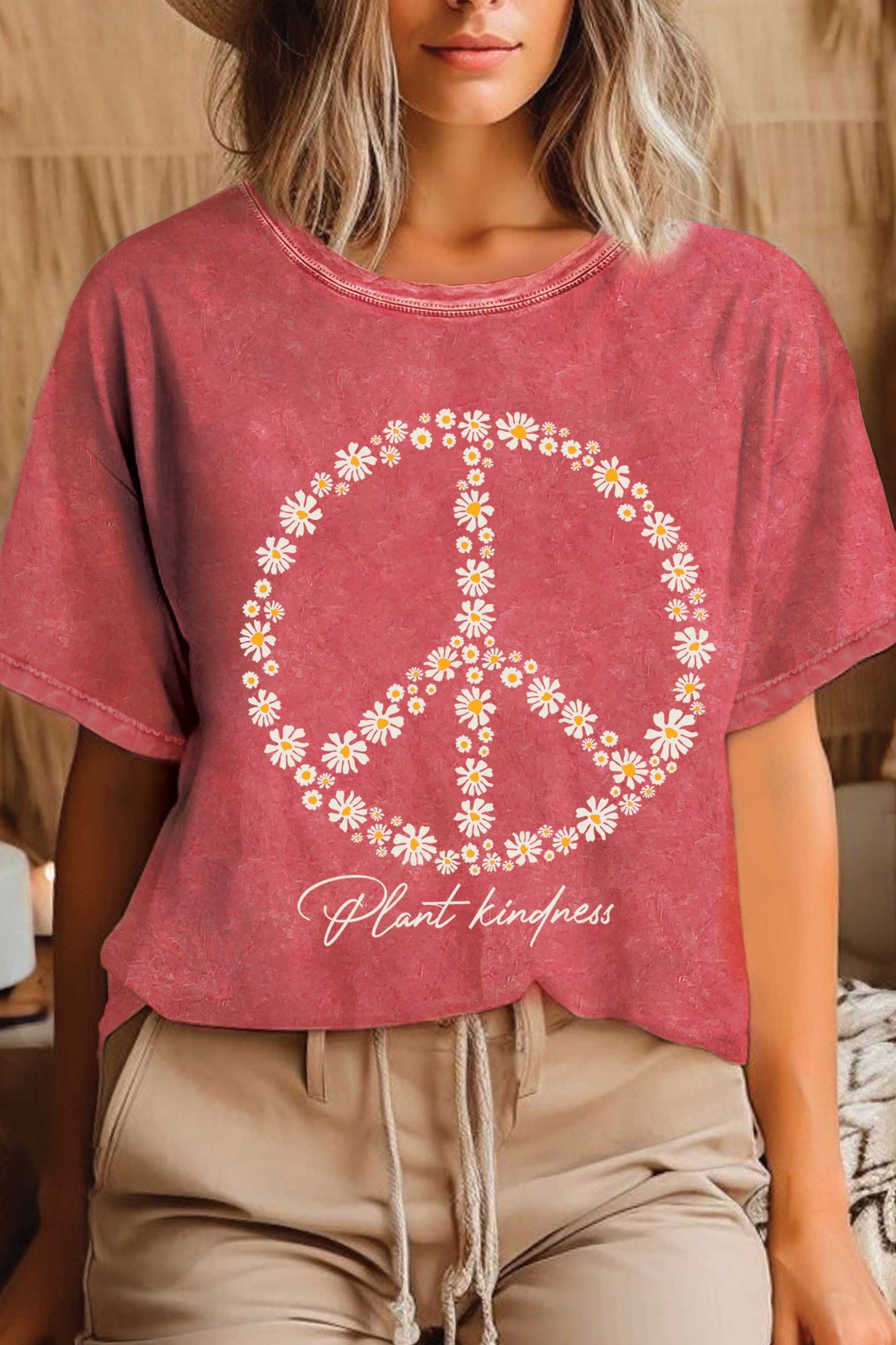 Peace Flower Plant Kindness Graphic Tee