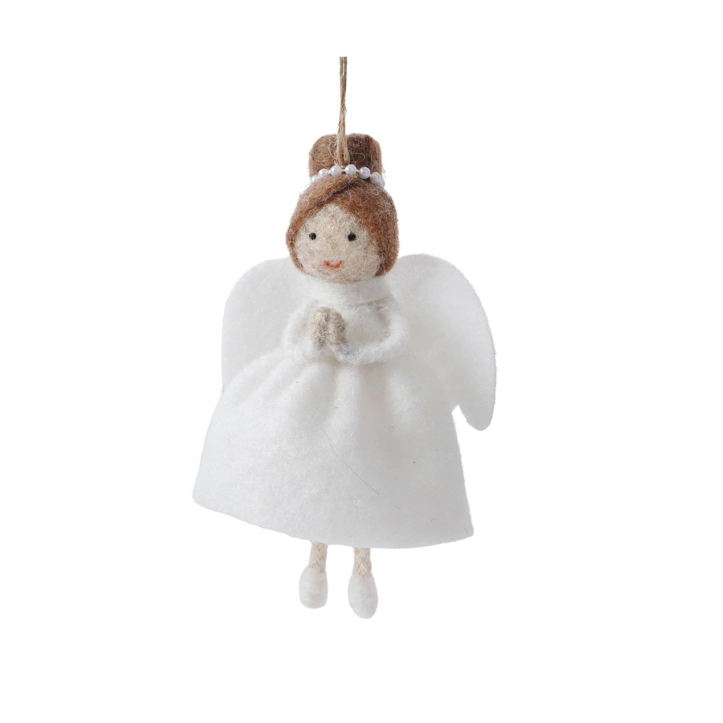 Dark Haired Felt Angel Hanging Decoration
