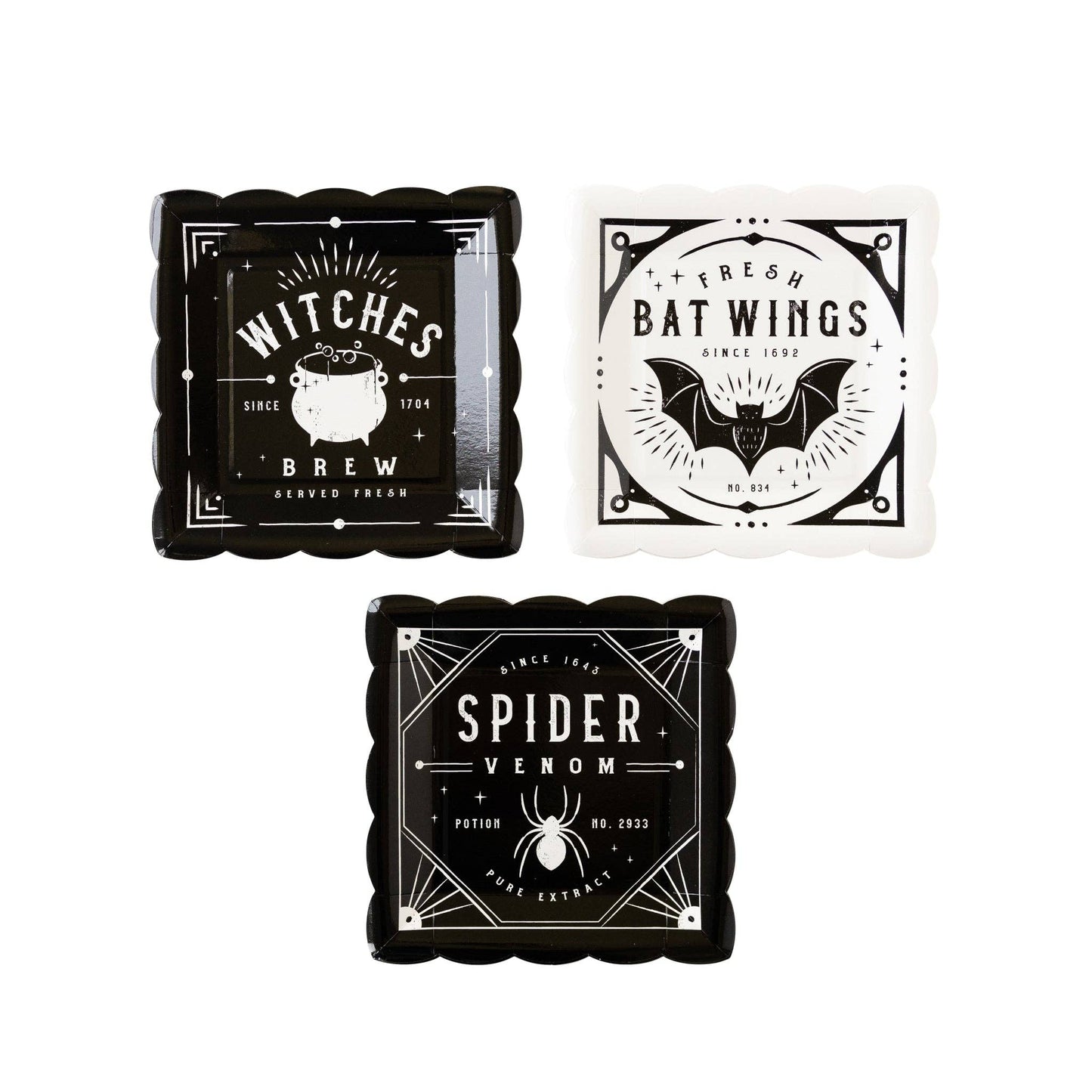 PLTS370B-MME - Vintage Label Paper Plate Set