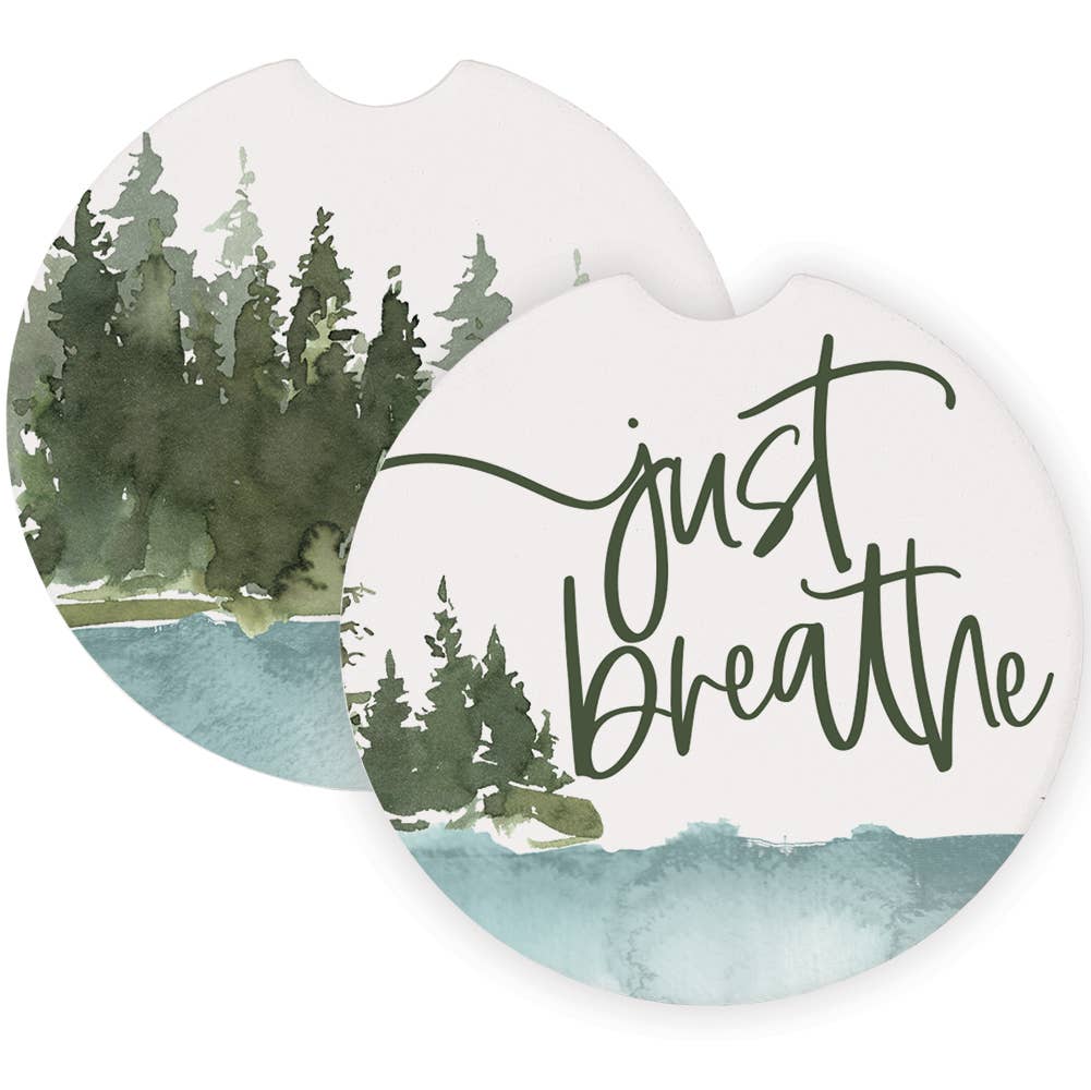 Just Breathe Lake Scene - Car Coasters