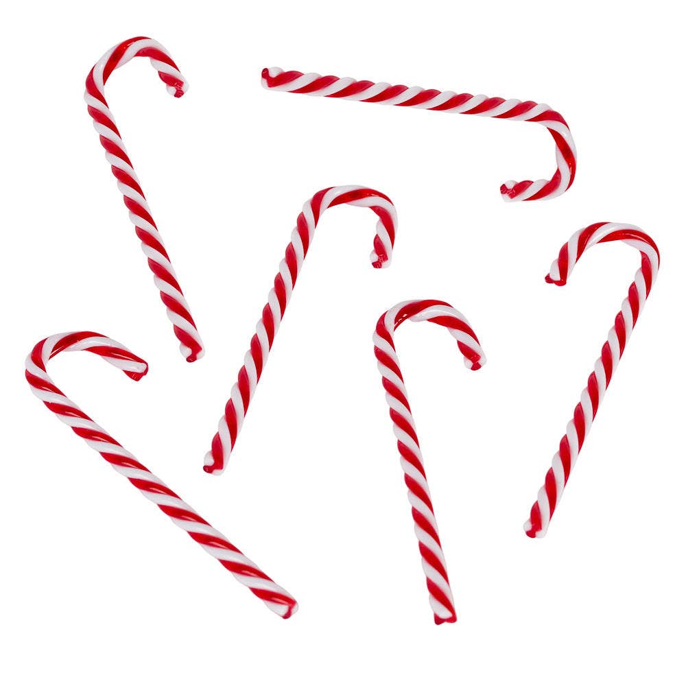 6" Red and White Polyresin Candy Cane