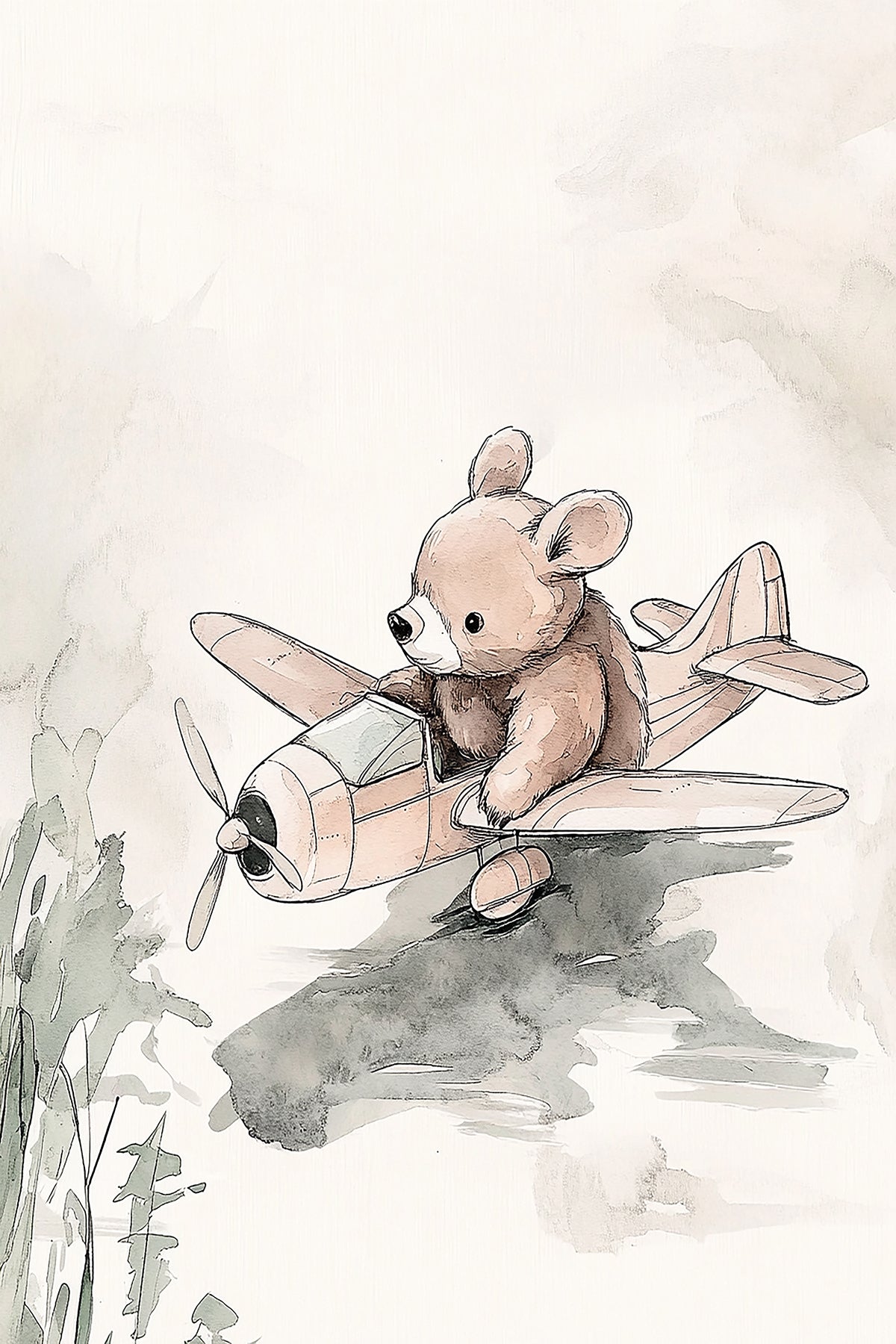 Bear Takes a Ride Digital Print