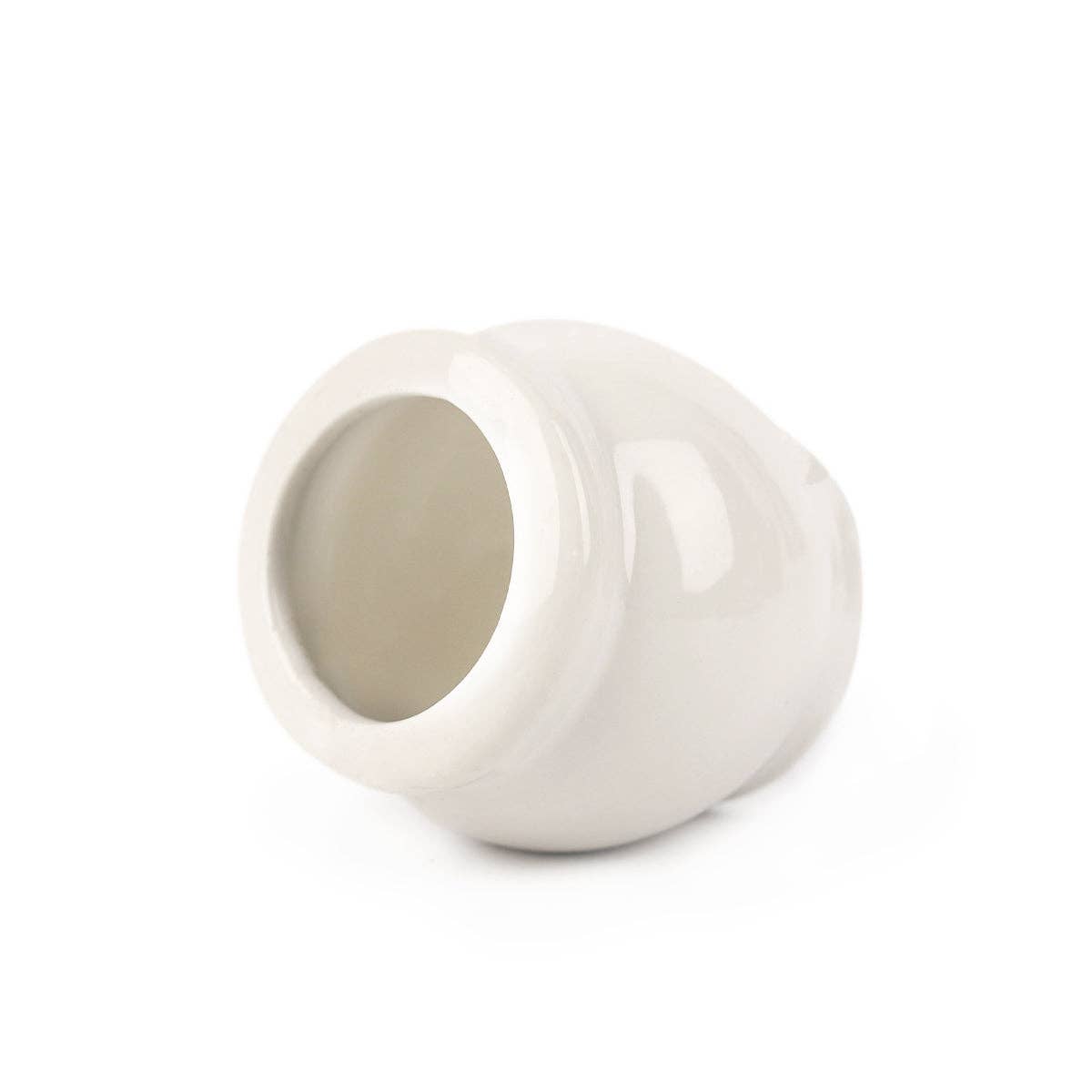 Round White Glazed Ceramic Mini Pot, Air Plant Holder
