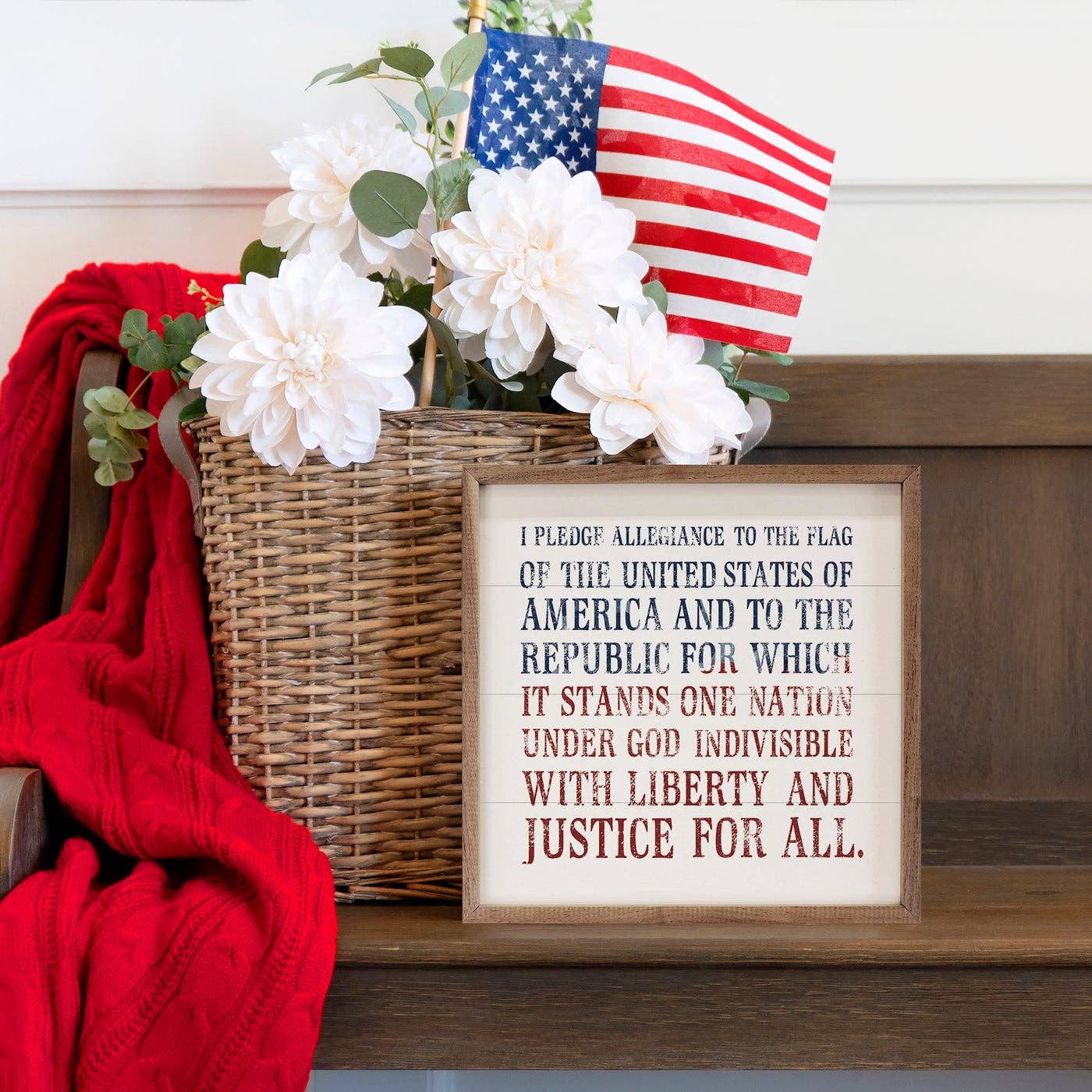 Pledge Allegiance Blue And Red White