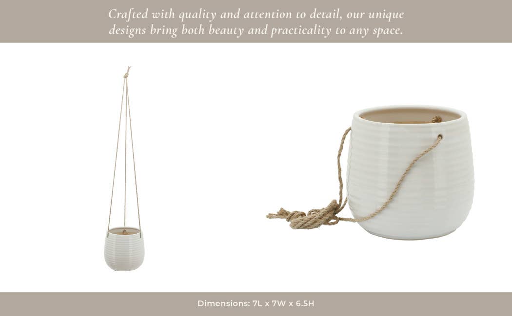 Ceramic Rope Hanging Planter