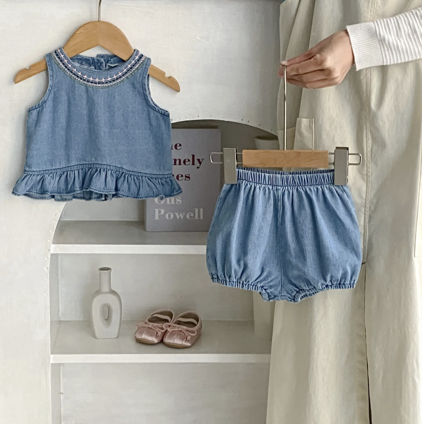 Denim Sleeveless Two-Piece Summer Set