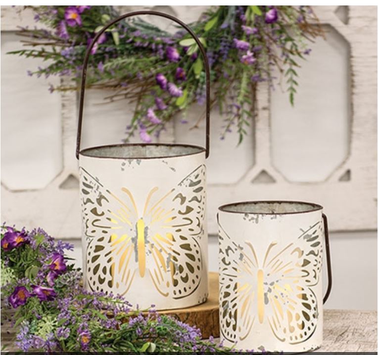 Butterfly Cutout Metal Bucket