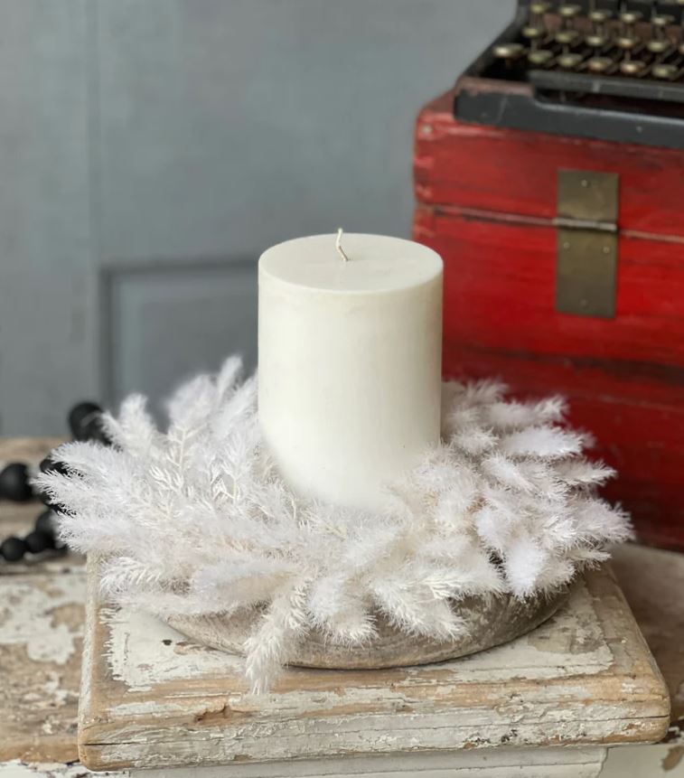 Downy Spires Candle Ring Wreath