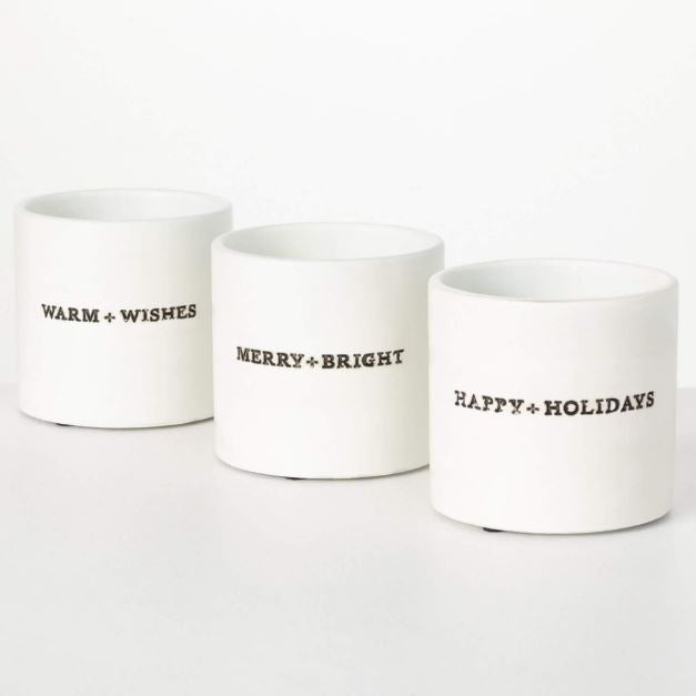 Embossed Concrete Holiday Pot