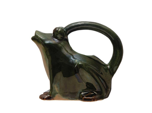 Stoneware Frog Watering Pitcher