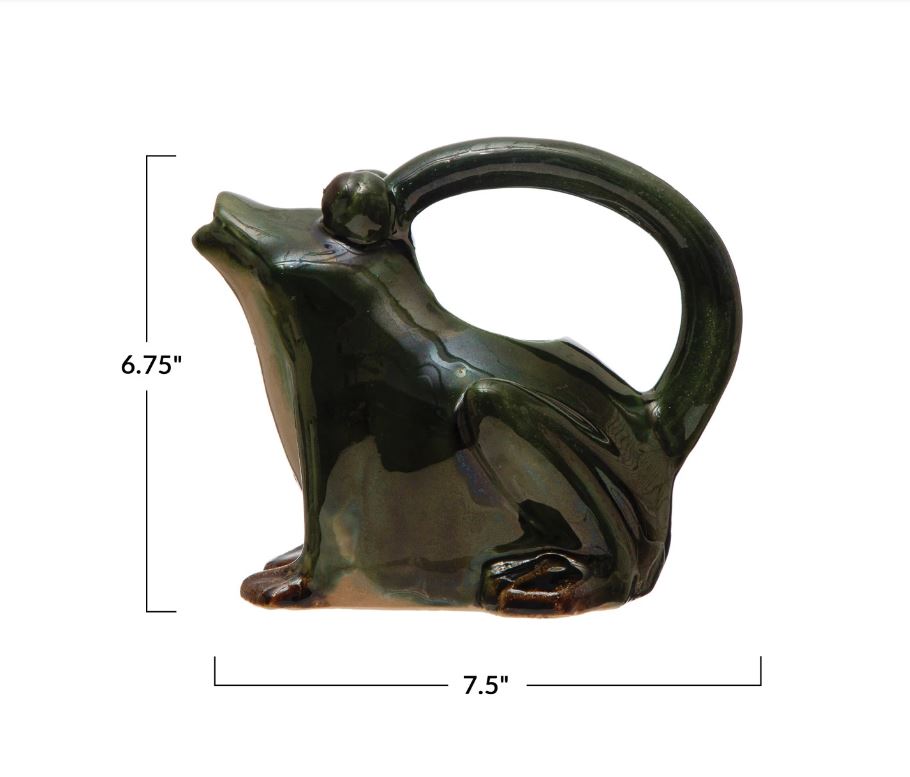 Stoneware Frog Watering Pitcher