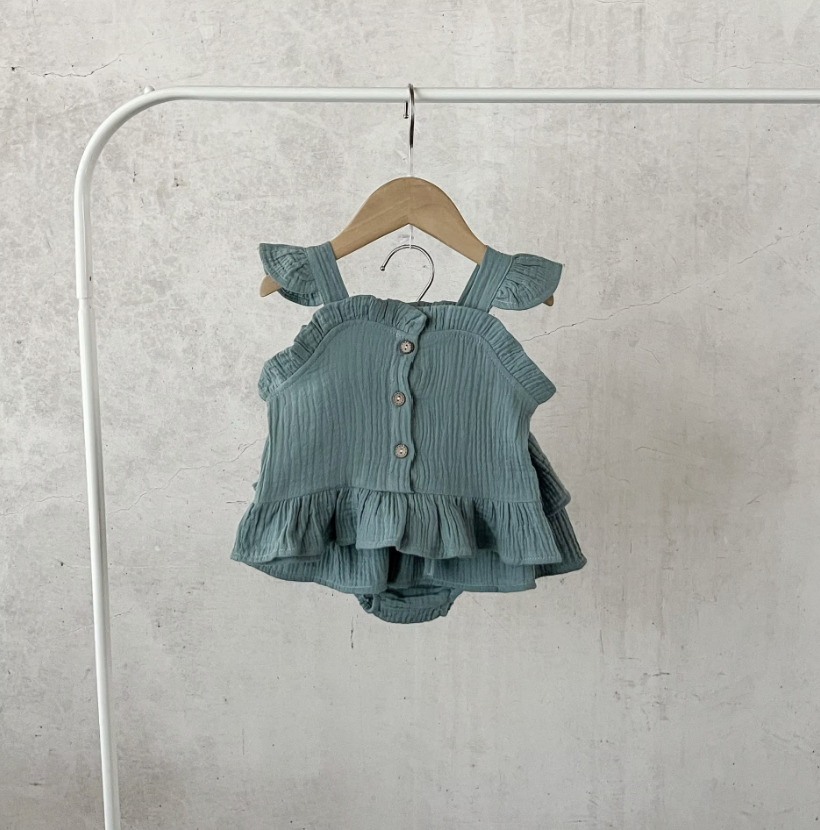 Summer Muslin Dress Set