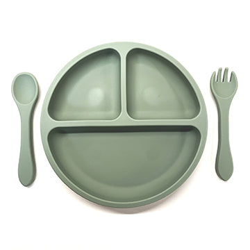 Silicone Suction Cup Plate with Utensils