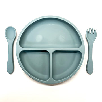 Silicone Suction Cup Plate with Utensils
