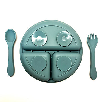 Silicone Suction Cup Plate with Utensils