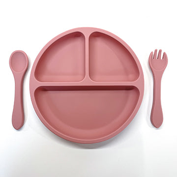 Silicone Suction Cup Plate with Utensils