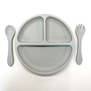 Silicone Suction Cup Plate with Utensils