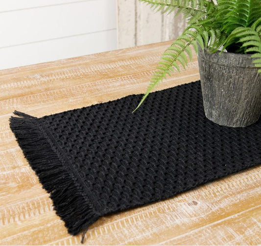Black Woven Table Runner