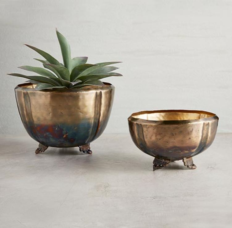 Two Toned Brass Planter