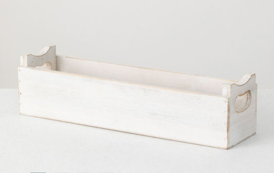 Whitewashed Wood Container