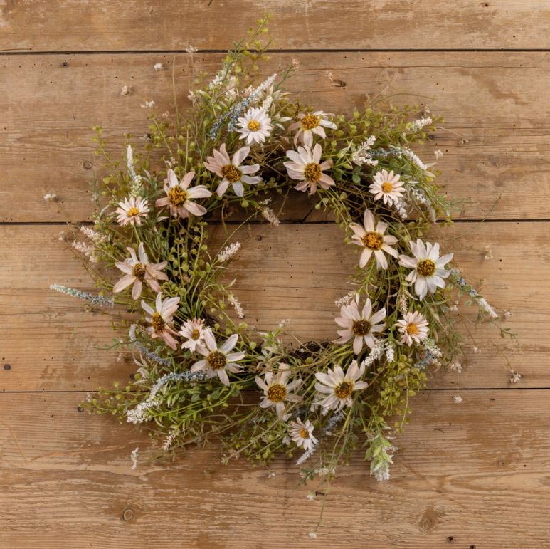 Pale Pink Wildflower Wreath
