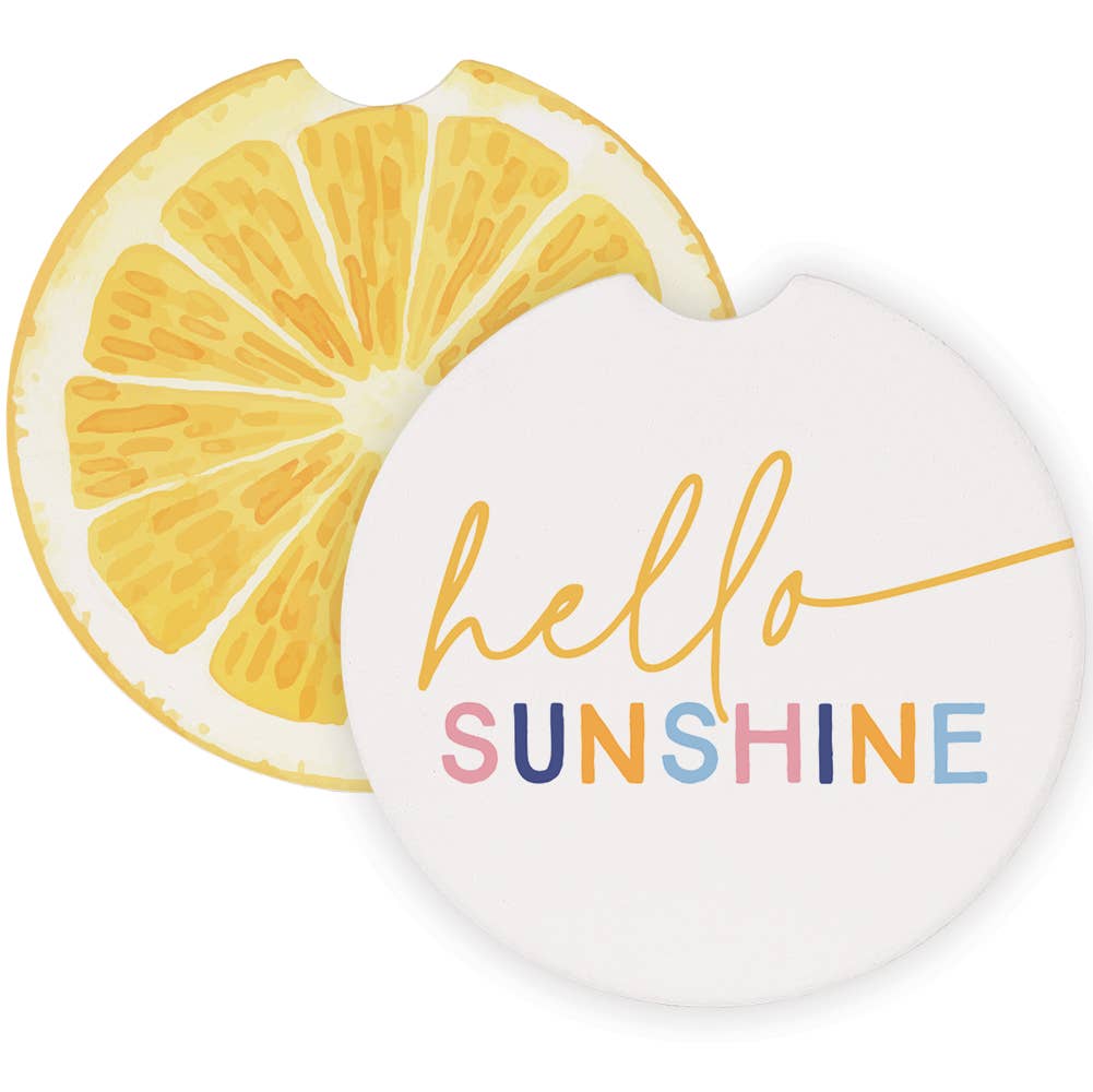 Hello Sunshine Lemon - Car Coasters