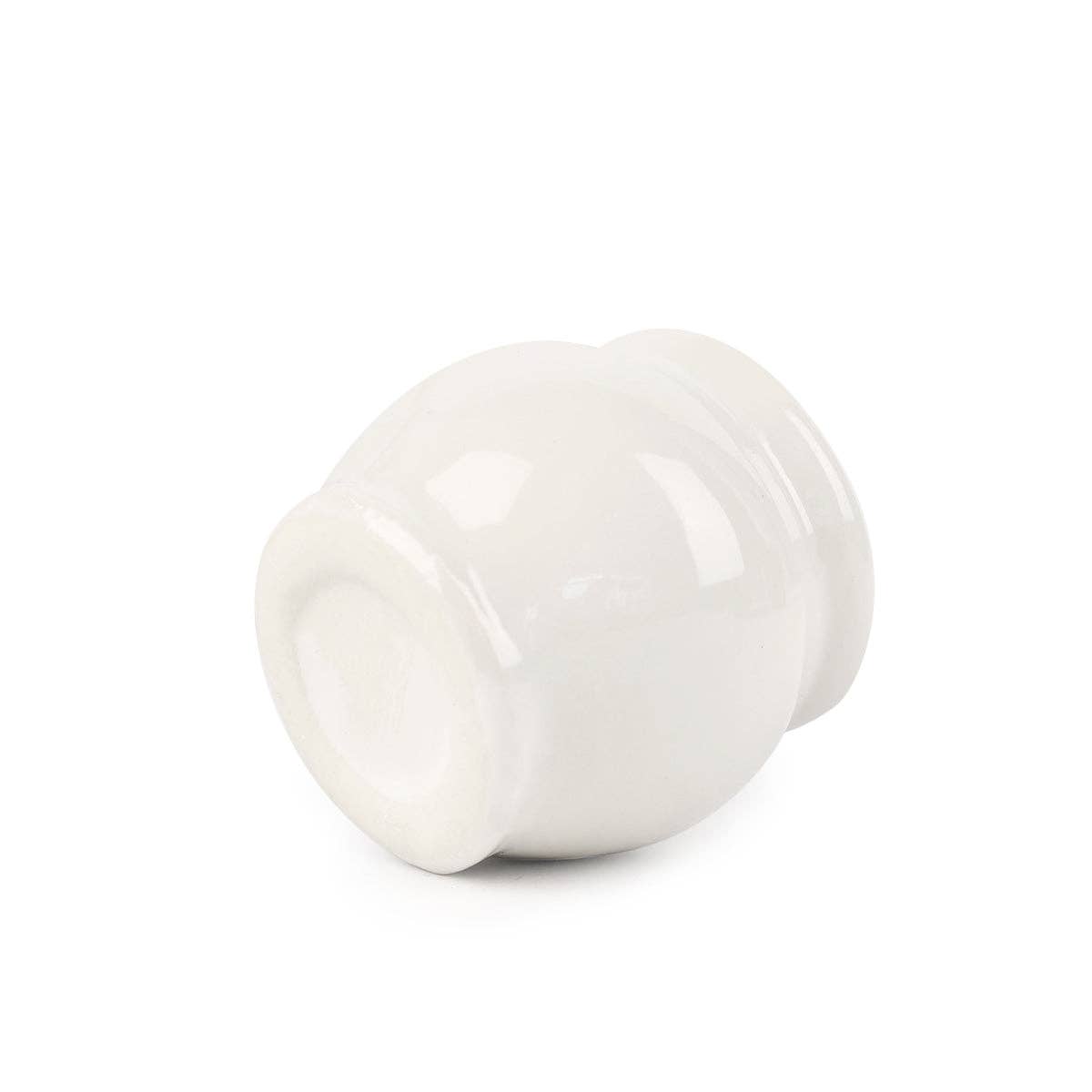 Round White Glazed Ceramic Mini Pot, Air Plant Holder