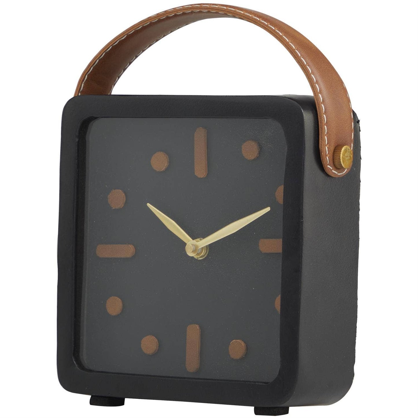 Minimalist Desk Clock with Leather Strap