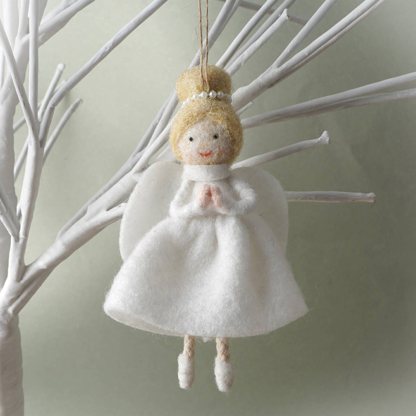 Light Haired Felt Angel Hanging Decoration