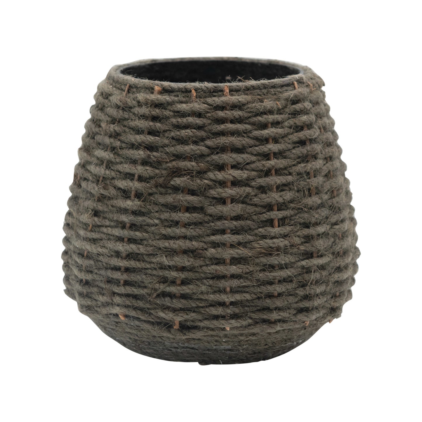 Hand-Woven Jute and Glass Votive Holder