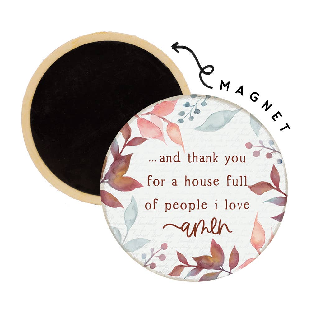 House Full Leaves - Round Magnets