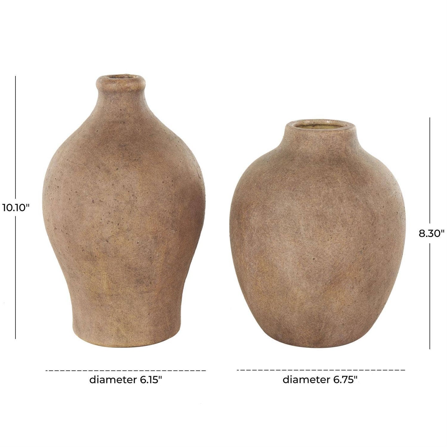 Ceramic Vase w/Antiqued Copper Finish - S/2 in 2 options