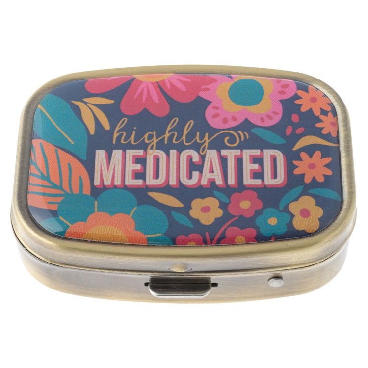 SMALL METAL PILL CASE HIGHLY MEDICATED (F24)