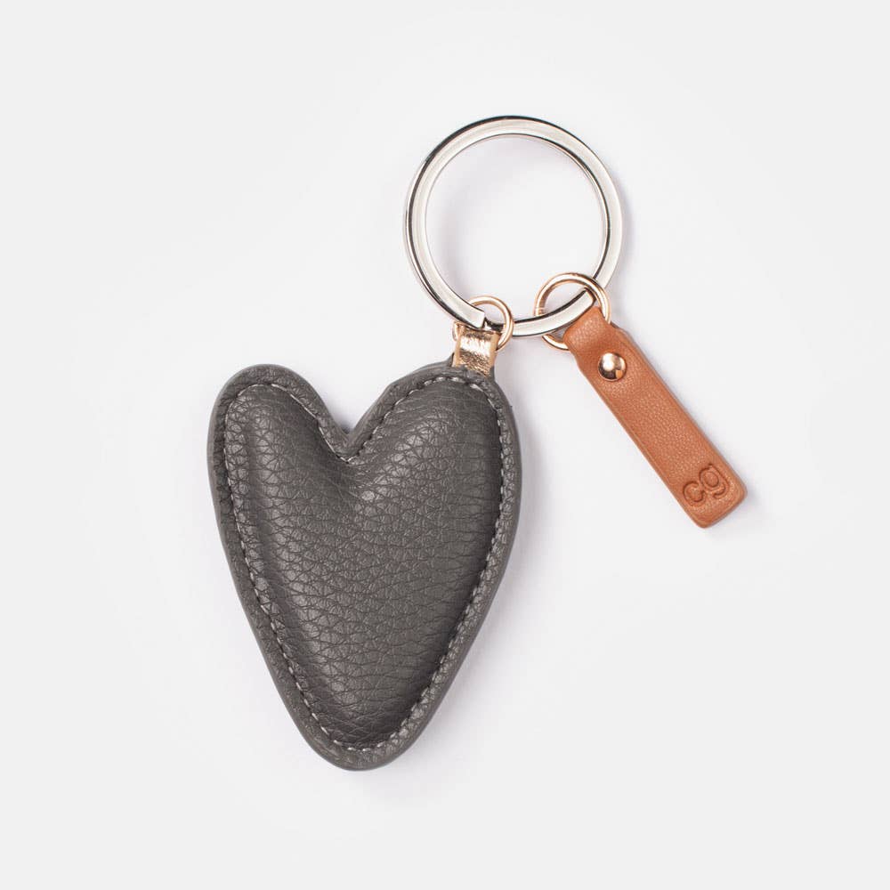 Charcoal Heart Keyring