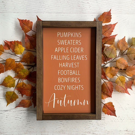 Autumn Words Wood Sign