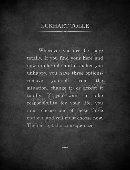 Ekhart Tolle Quote Art Print Inspirational Quote