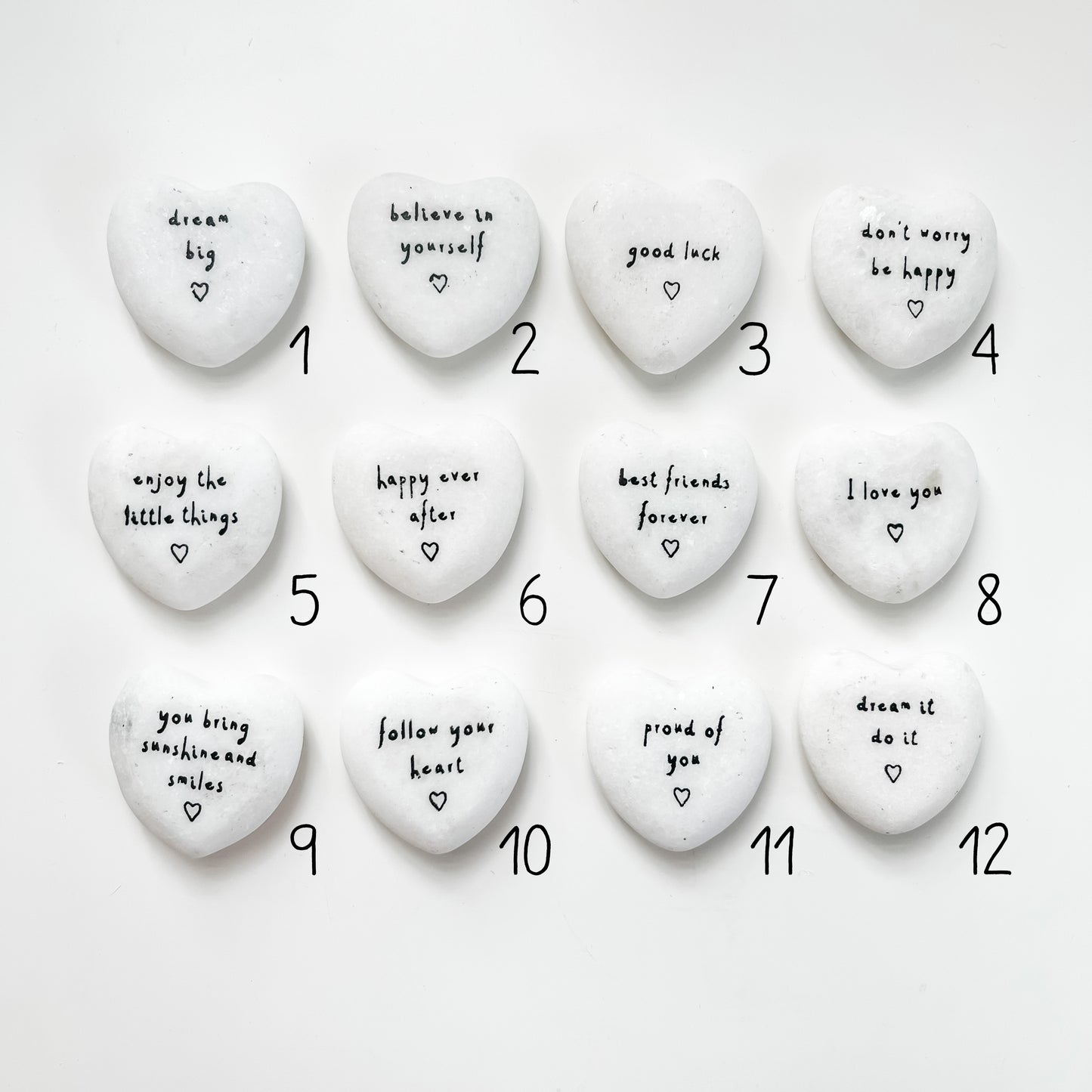 Sentiment Heart Stones