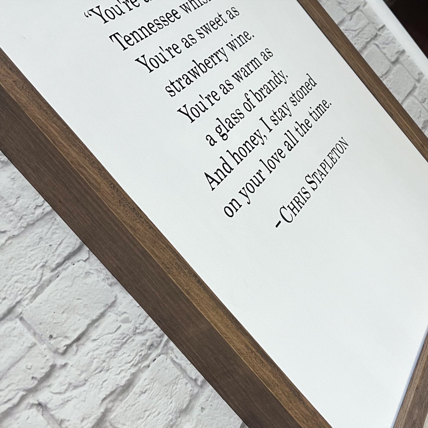 Chris Stapleton Tennessee Whiskey Song Lyrics Wood Sign