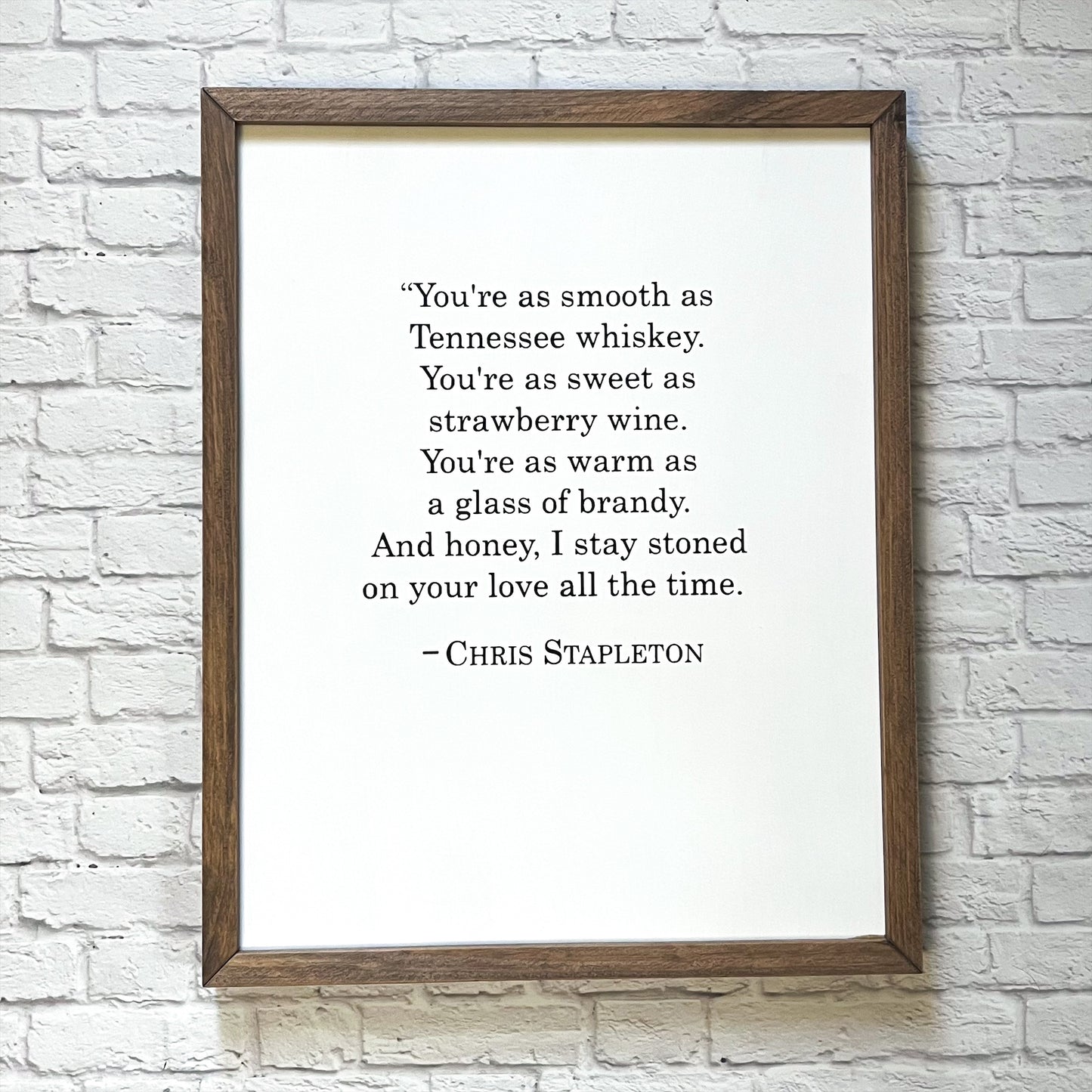Chris Stapleton Tennessee Whiskey Song Lyrics Wood Sign