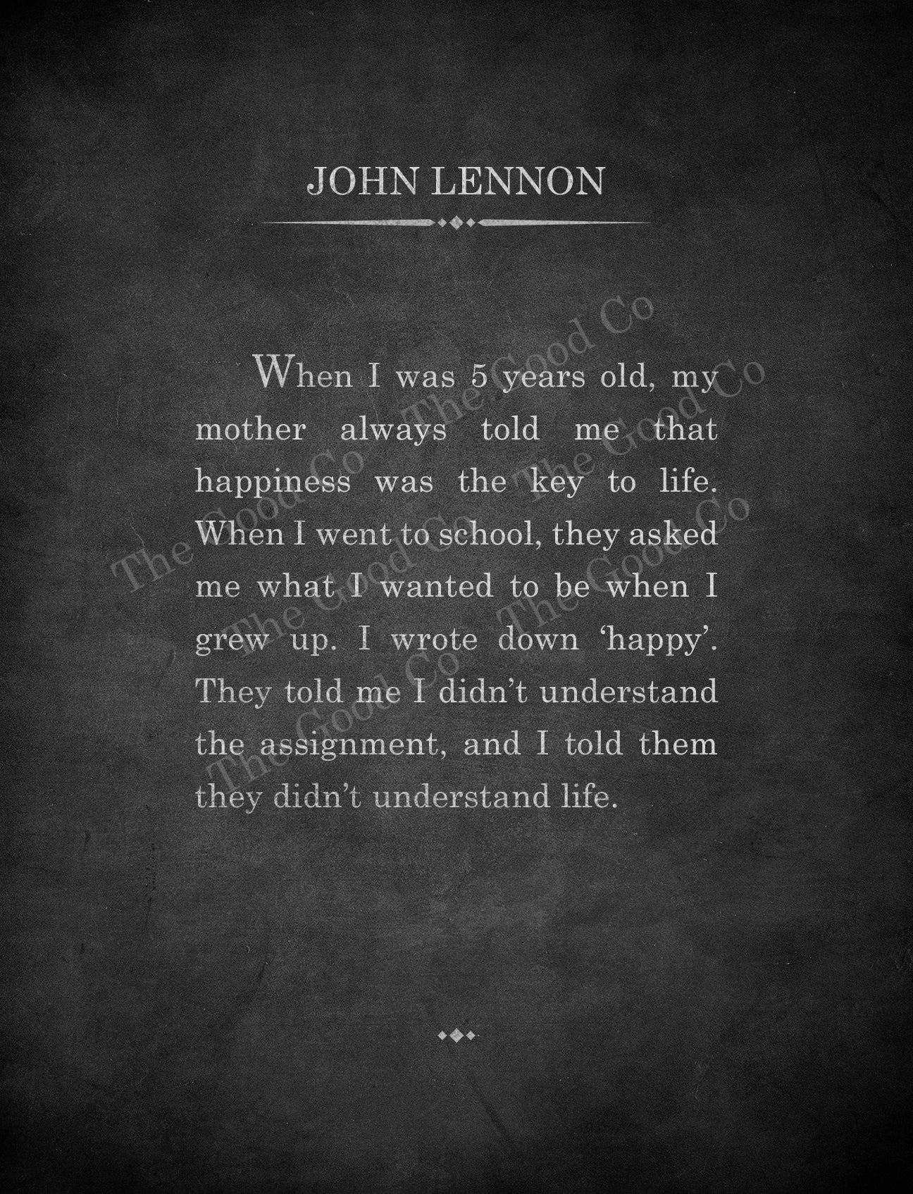 John Lennon Quote Art Print Inspirational Quote