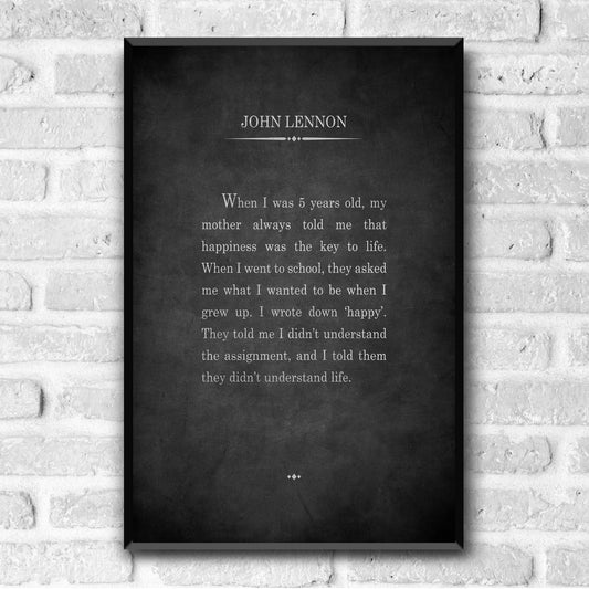 John Lennon Quote Art Print Inspirational Quote
