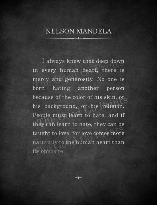 Nelson Mandela Print Inspirational Quote