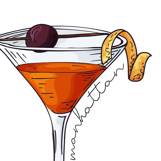 Manhattan Cocktail Bar Man Cave Print