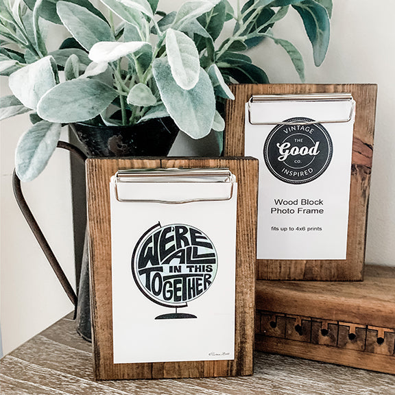 Wood Block Photo Frame